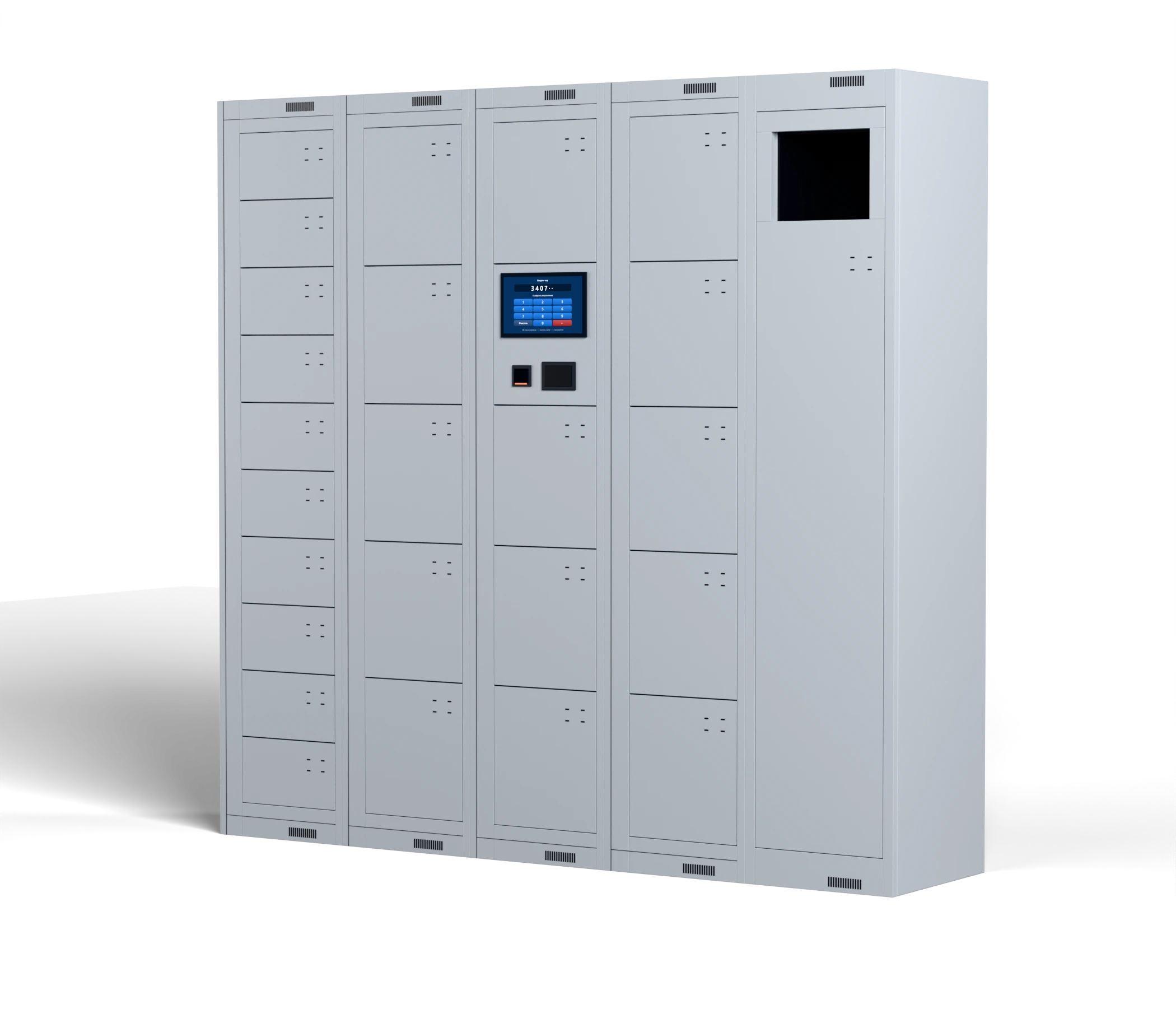 Гардеробный постамат TetraBox на 25 ячеек, RAL 7035